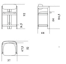 0419 Bar Stool Beige & Black Grey Smoke