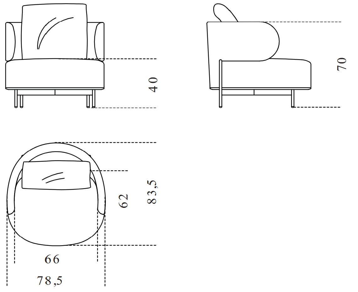 Akiko Lounge Armchair Beige