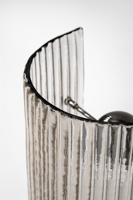 Bonfire Stripes Table Lamp Big Bronzed Molten Curved Glass