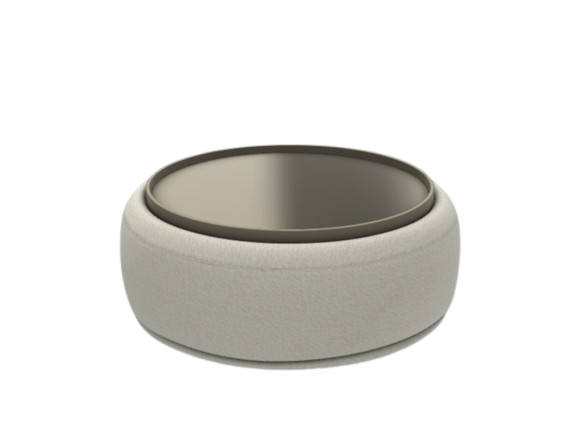 Ottoman - Rene / Off-White / Fabric Ica 01 / D103 x 40H / Matt Sand