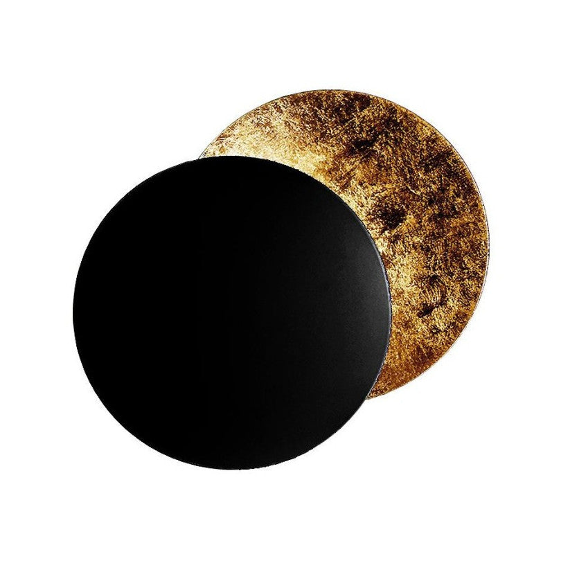 Wall Light - Lederam W / Dia 25 / Black & Gold / Black base
