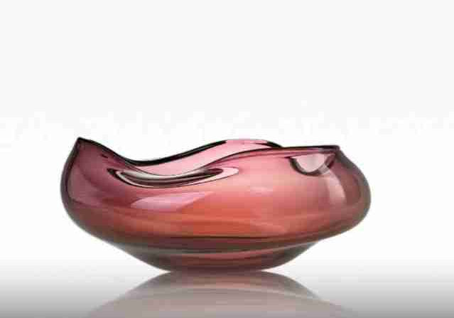 Gravity Glass Sculpture Aubergine