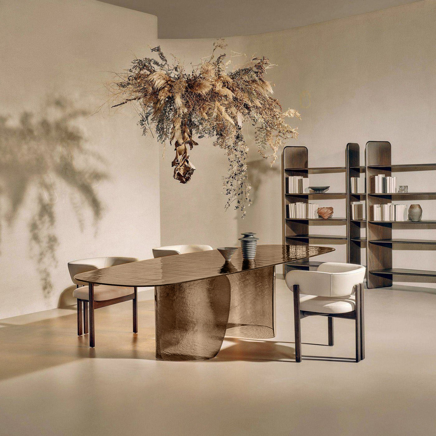 Dining Table - Blur / Cast Glass Bronze / 300 x 120 x 75H