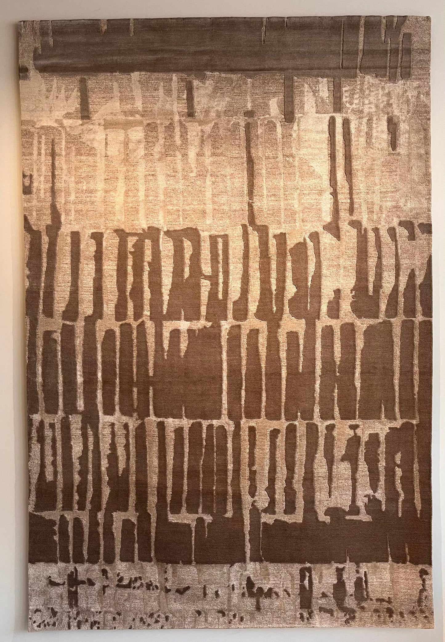 Rug - Forest Trail / 200 x 300 cm / Taupe / Hand Knotted / Mohair Wool Nettle Silk"