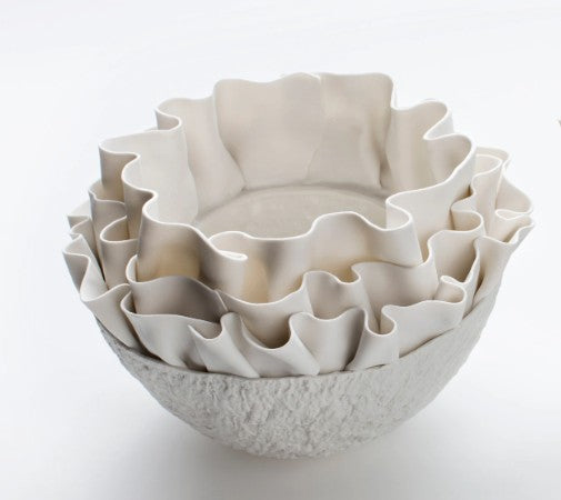 STYLING ITEM - Bowl Anthozoa / White / 29 x 29 x 23H