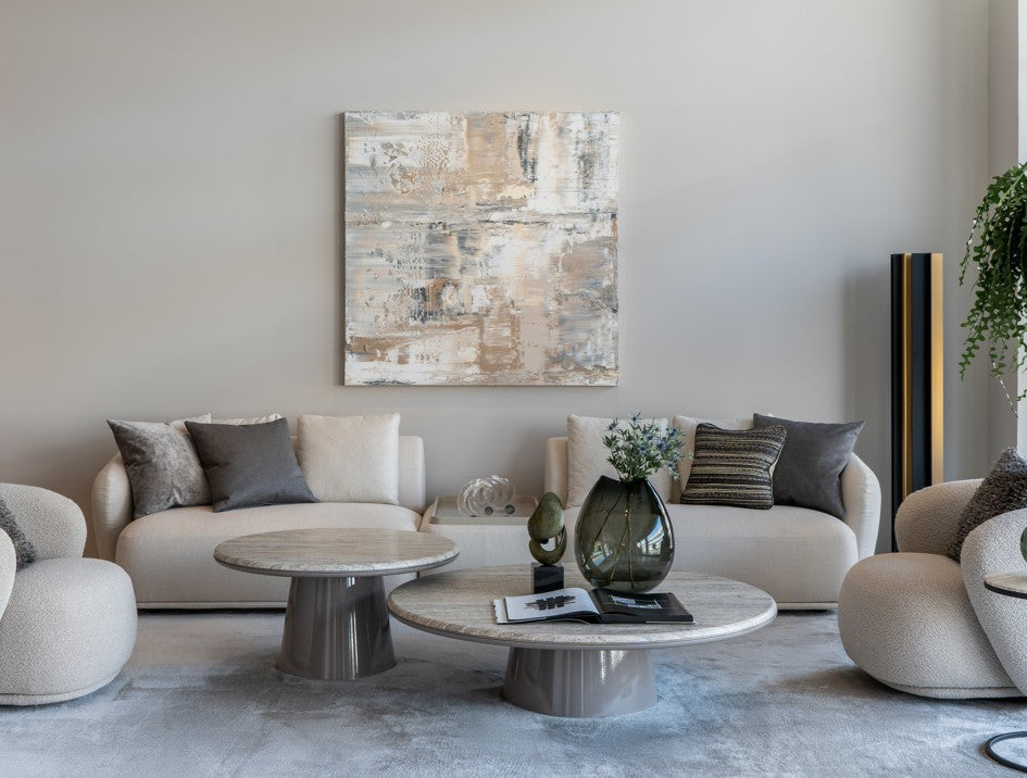 Sofa - Rene' / Beige / Fabric Fisolo 01 / Incl. 4x Deco 50CF / 370 x 109 x 73H / Seat 46H