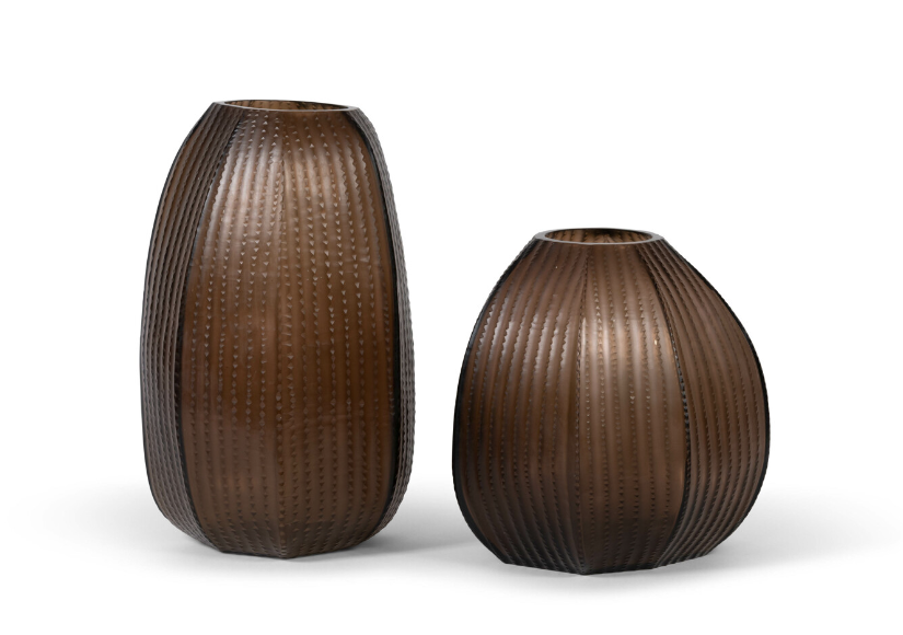 Styling Item - Cactus Cutted Vase / Smoke Lila / Glass / Dia 29 x 46H