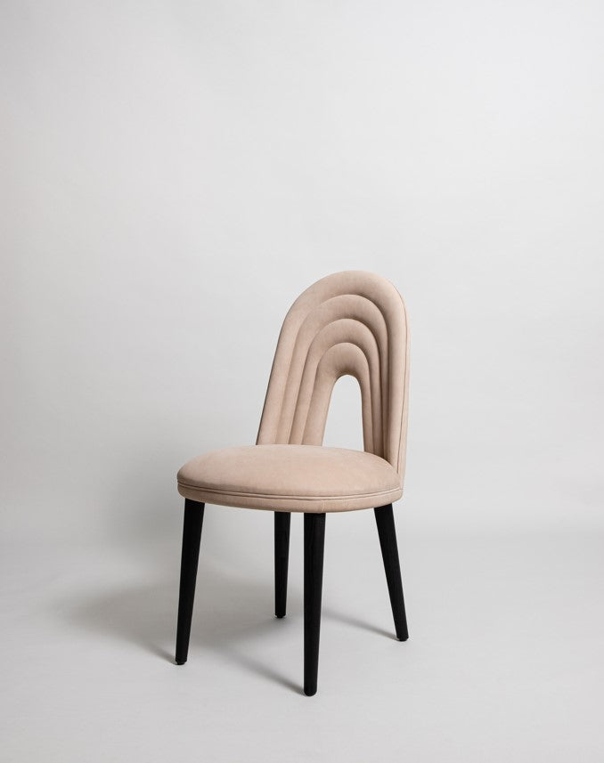 Dining Chair - Echo / 49 x 50 x 93H / Seat 49H / Dark Oak / Beige