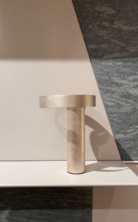 Table lamp - Circle / Dark Grey / Pewter metal finish / D18 x 24.5H / Portable / LED