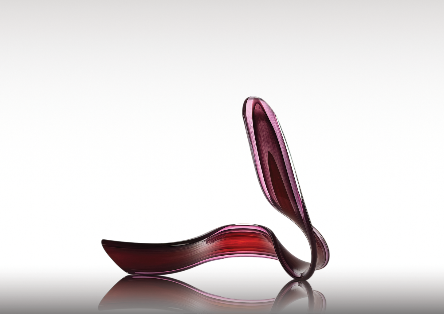 Wave Glass Sculpture Multi Red