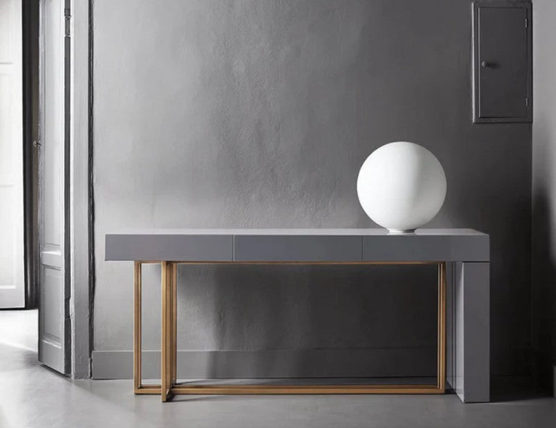 Console - Quincy R / 172 x 45 x 75H / Bronze / Putty / Glossy Lacquered