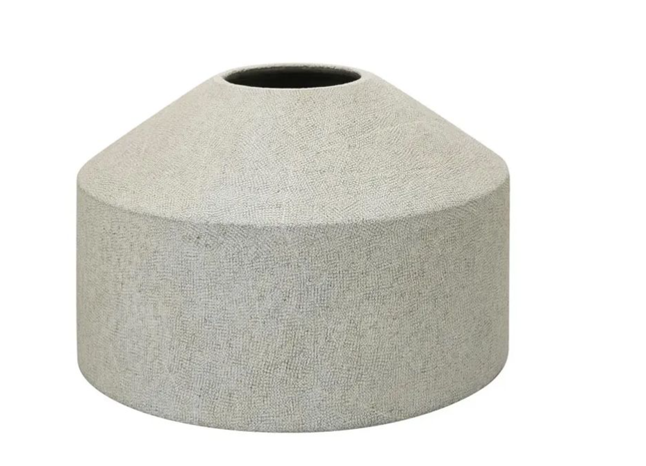 STYLING ITEM - Apicoados Vase Pico / Silver tone / Dia 31 x 19H / Soapstone