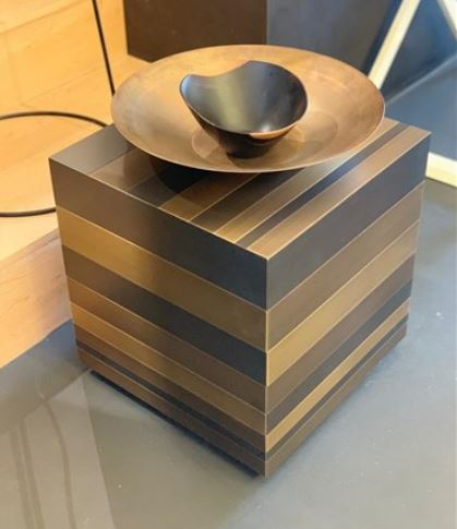 Side Table - Cube ST 31 M / 41.5 x 41.5 x 43H / Burnished brass