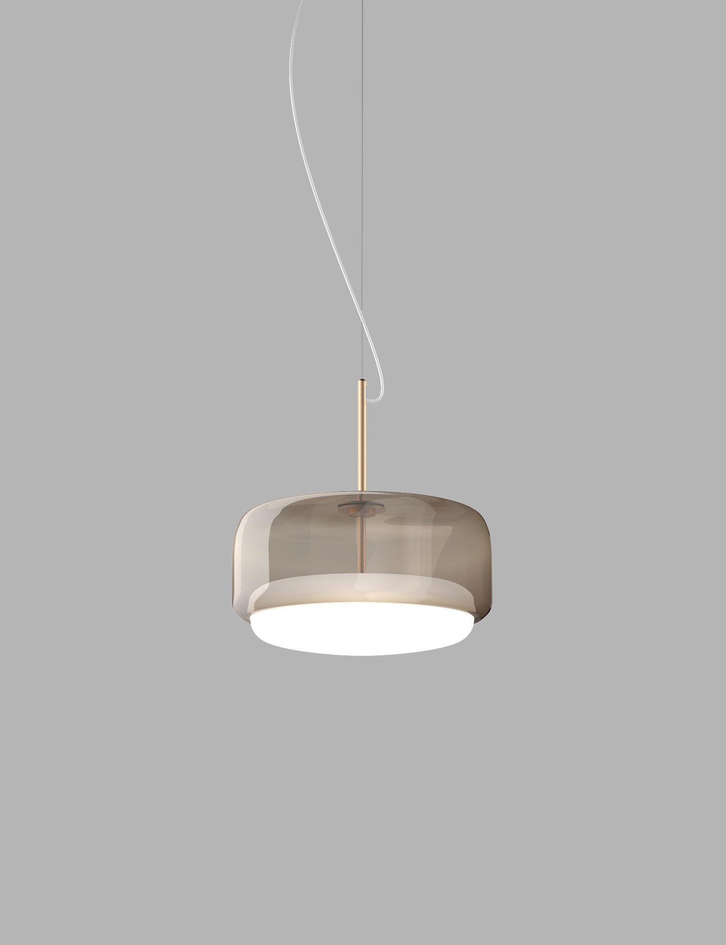 Chandelier I Pendant - Jube SP G / D38 x 22H / 200cm drop / Smoky White / Matt gold