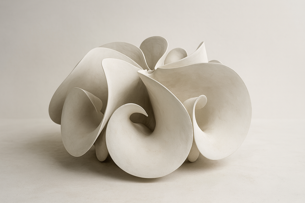Complex Seed Capsule White Sculpture