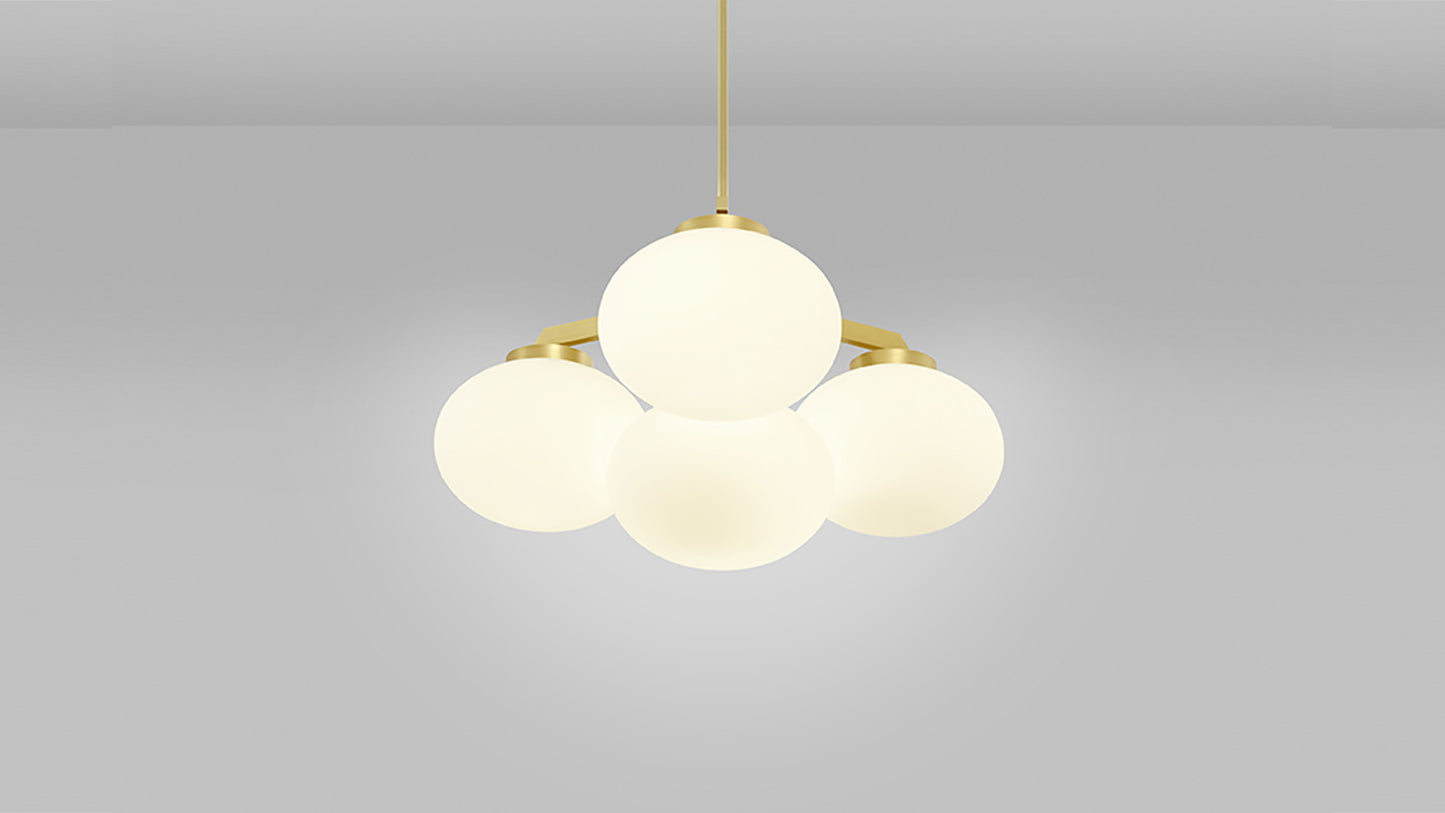 Chandelier I Pendant - Cloudesly / 85x39H / 100cm drop / Opal / Satin Brass