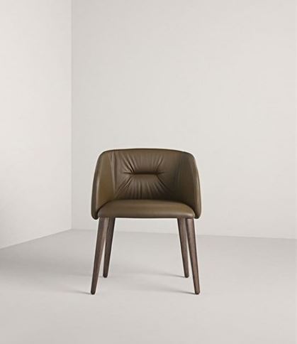 Dining Chair - Sofy / 59 x 57 x 75H / Seat 47H / Taupe / Leather 09-623