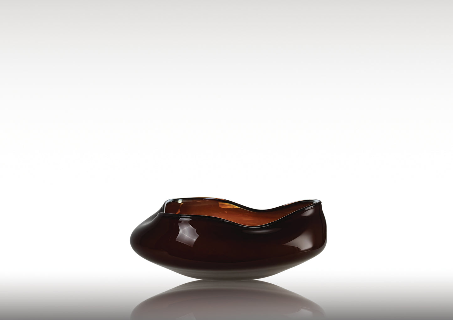 Gravity Glass Sculpture Golden Aubergine