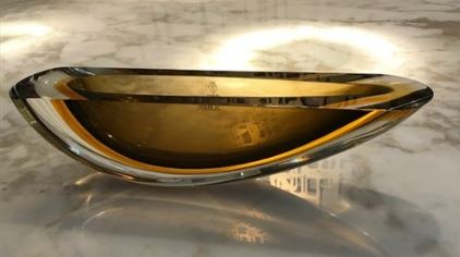 STYLING ITEM - Vase Canoe 160 / Fume Amber / 36 x 8 x 10H