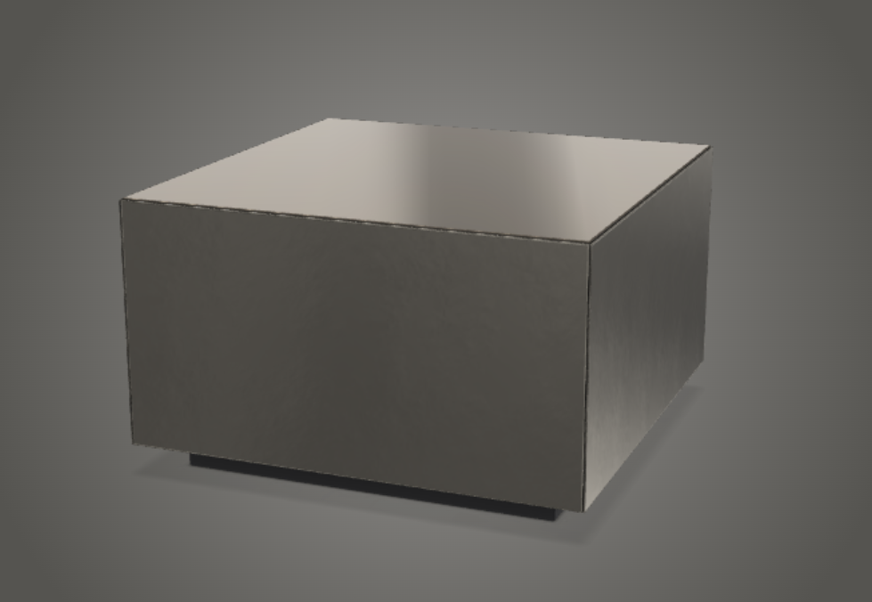 Side Table - Belt / Putty / Back-painted glass / Side panels platinum steel / 60 x 60 x 36H