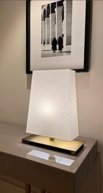 Rettangola New Table lamp White Linen