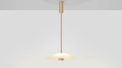 Chandelier I Pendant - Cielo S / 32 x 11H / 120cm drop / Satin brass / Handmade fritted glass
