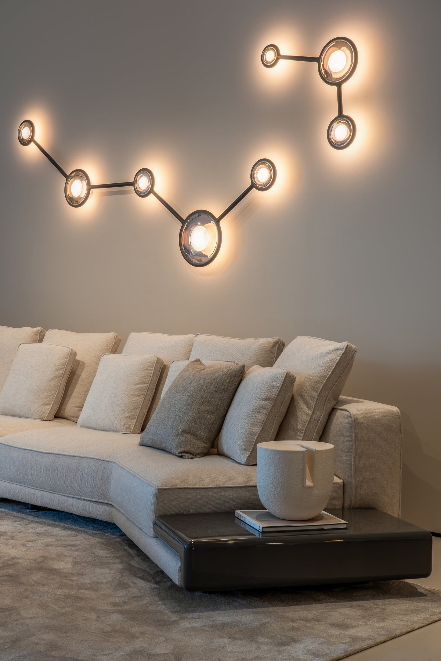 Wall Light - Constellation Tri Stars / 79 x 14 x 53H / Medium Copper / Black stardust