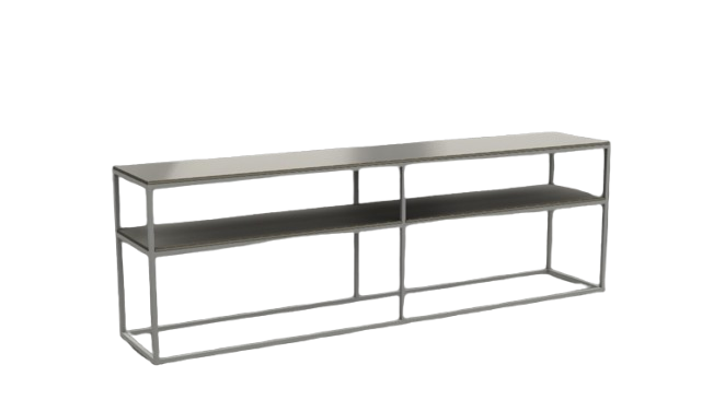 Console - Hardy / Sand / Back-painted glass / White frame / 180 x 35 x 58H