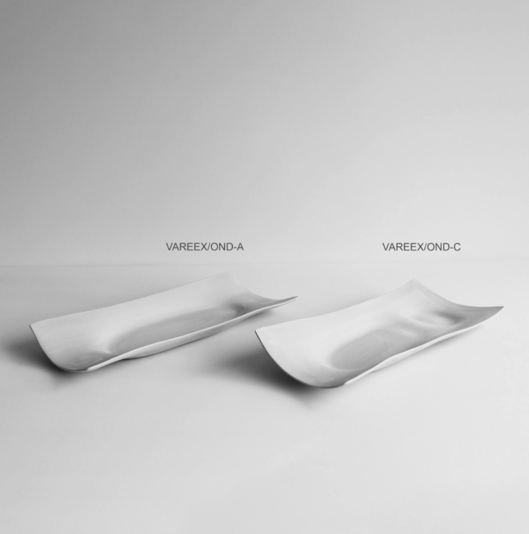 Long Rectangular Wavy Tray C Greige