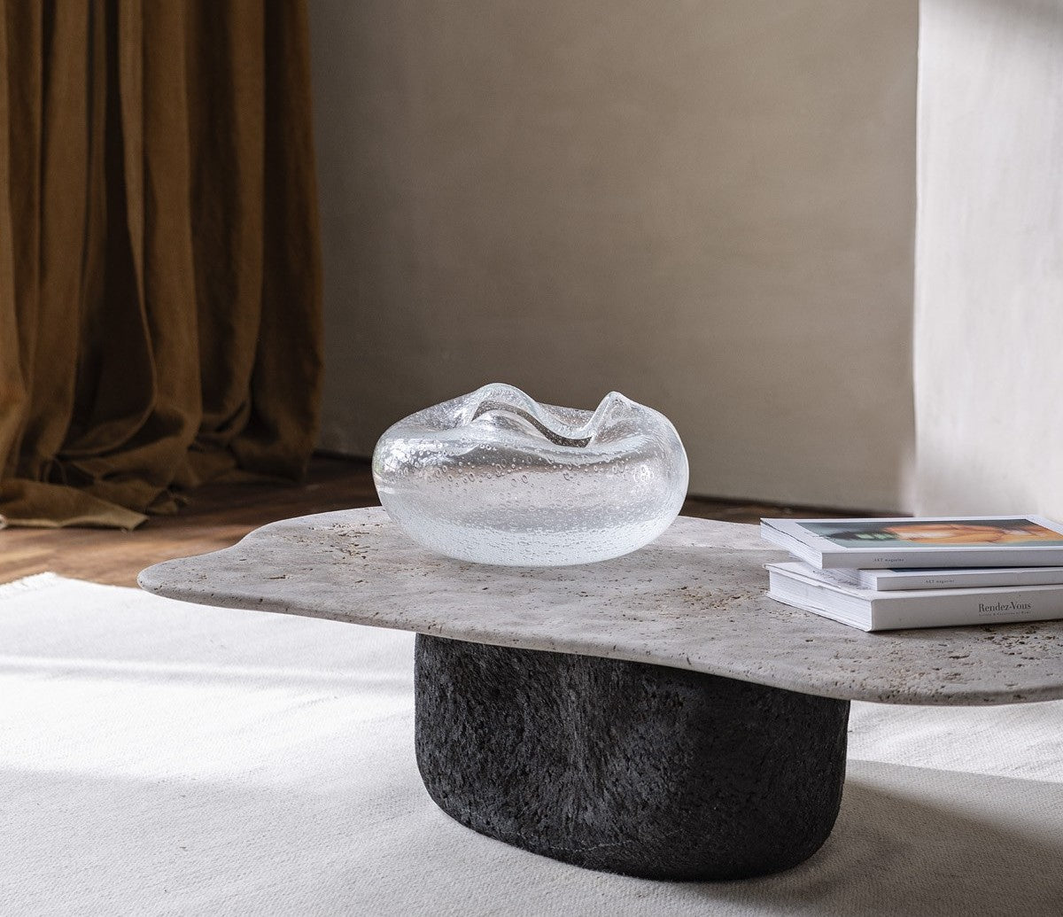 STYLING ITEM - Vase Ocean Large / Transparent Bubbles / Glass / 35.5 x 35.5 x 21h