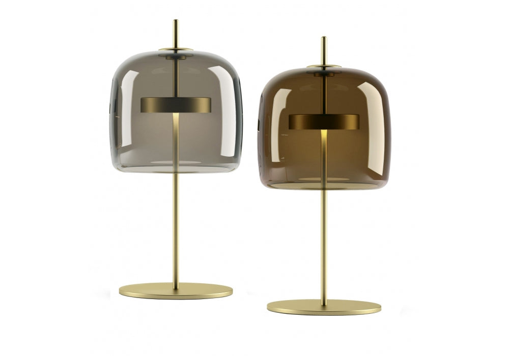 Table lamp - Jube LT / D26 x 55H / Smoky Transparent / Matt gold