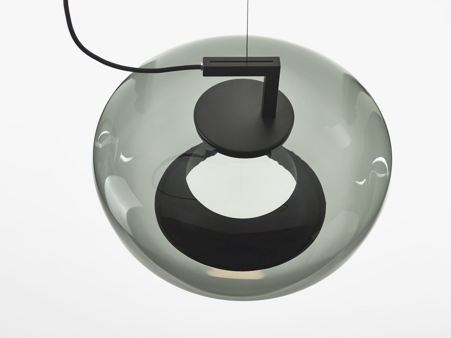 Double Medium Pendant Smoke Grey Glass