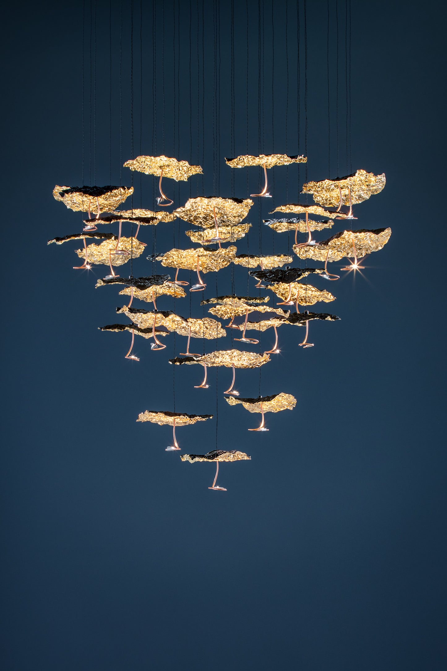 Gold Moon Grappolo Chandelier Gold-gold shade
