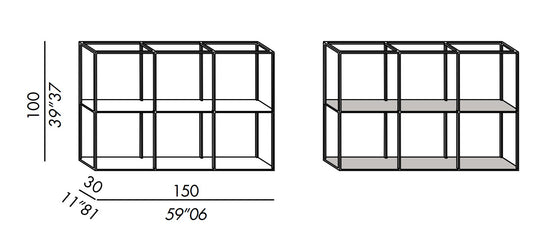 Hardy Wall Unit 150100 Platinum Steel 2 Shelves