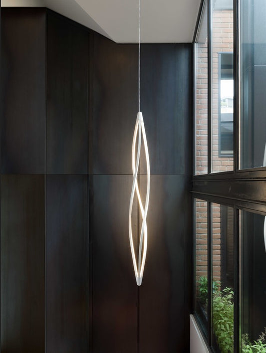 In the wind Vertical Pendant Matt Gold