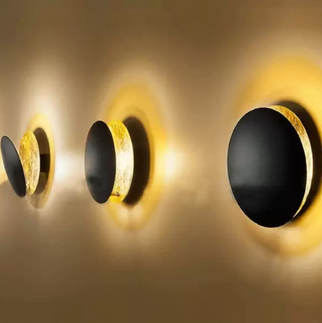 Lederam W Wall Light Black & Gold