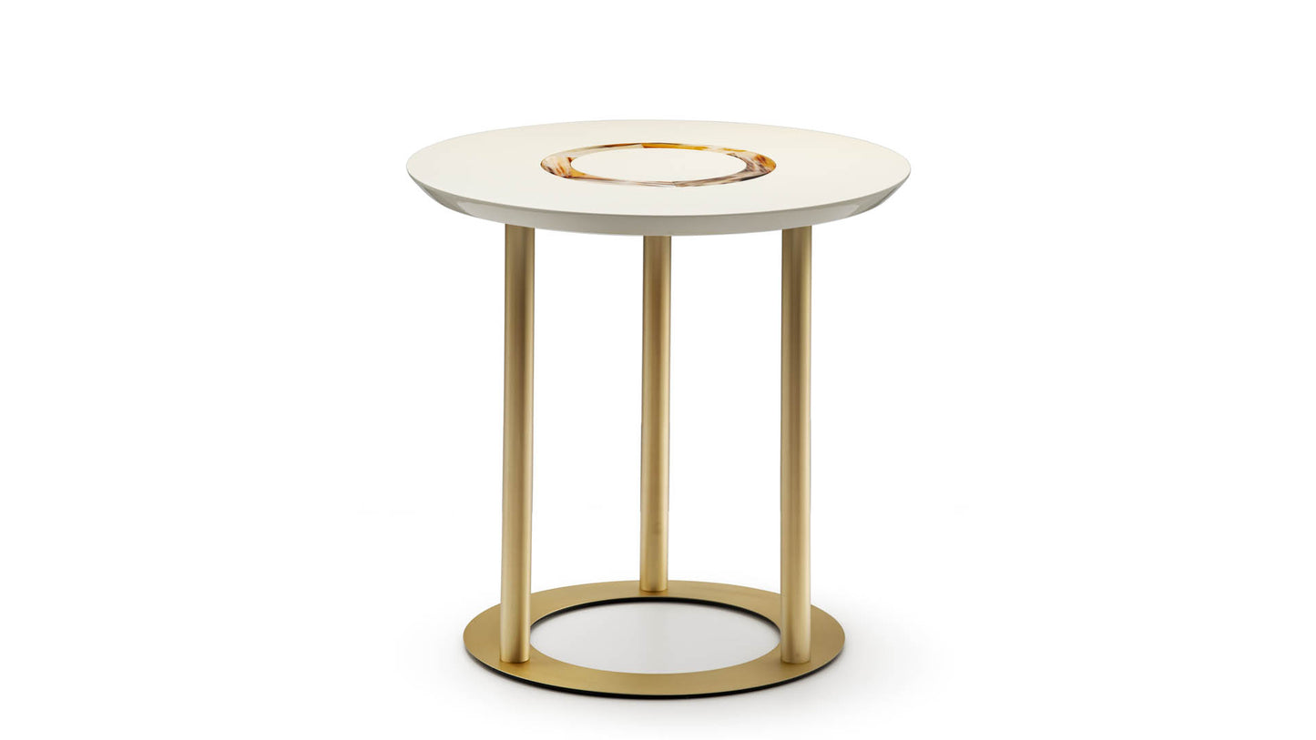 Saturno Side Table Ivory Lacquered top Was AED 15,178