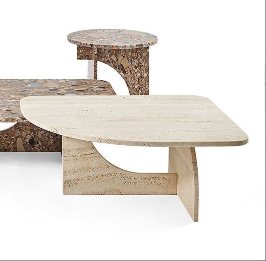 Selce A-L Coffee Table Travertino Romano marble