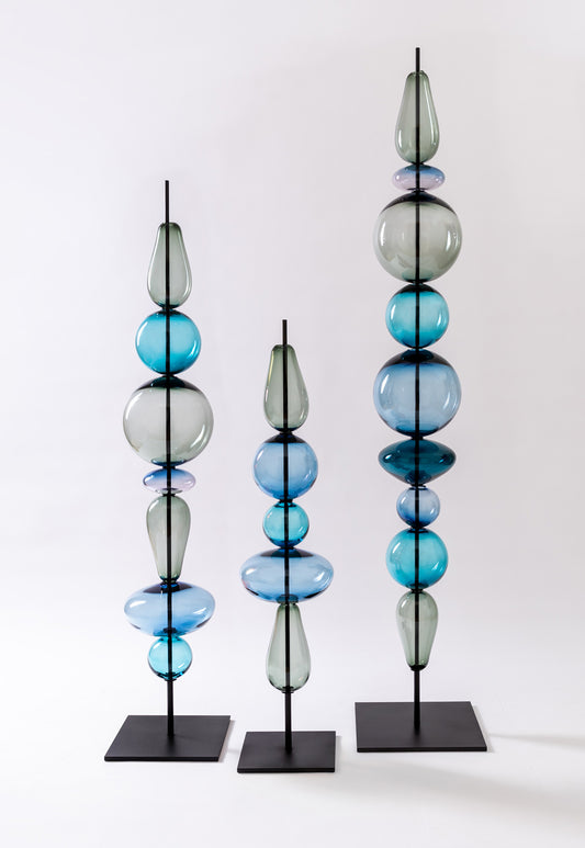 Stack M Sculptural Object Blue palette