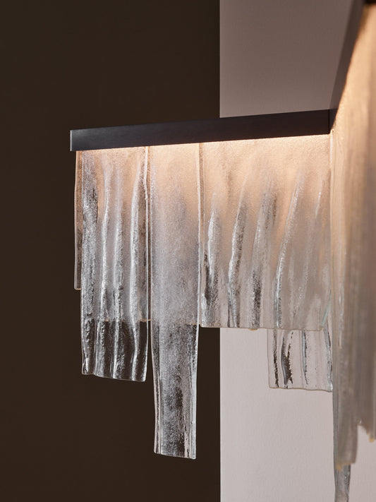 Cascata Ceiling Rose Wavy Kiln Glass