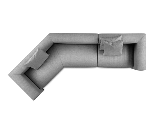 Sofa - Elissa / Light Grey / Fabric Bloom Silver 029 / 356 x 164 x H69