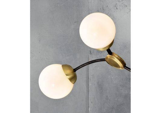 Ivy 3 Bronze Chandelier Black w/ Opal glass