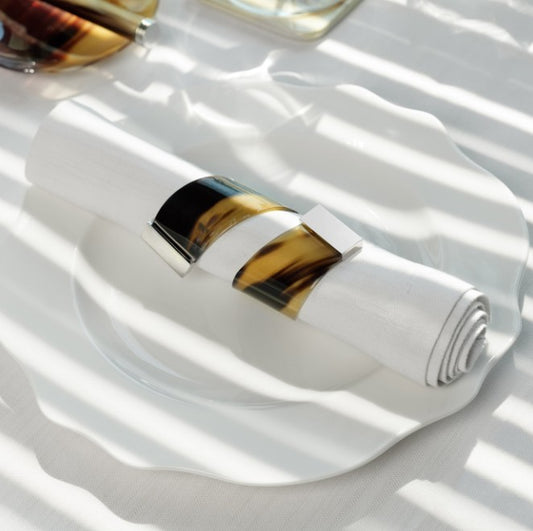 Mirea Set of 2 napkin rings Horn inlay Was AED 1,418