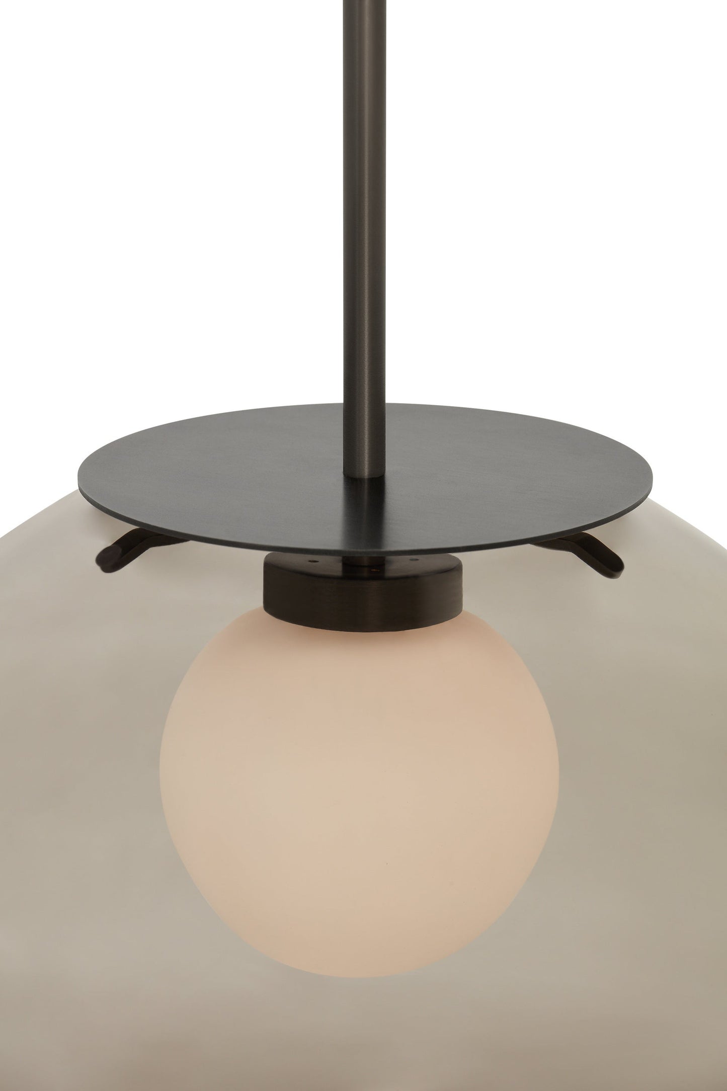 Petra L Pendant Bronze Smoke with opal glass