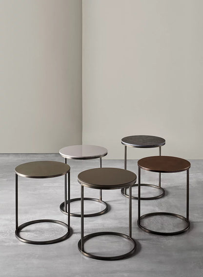 Side Table - Pek / D43 x 51H / Matt Black / Bronze top