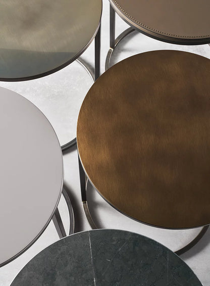 Side Table - Pek / D43 x 51H / Matt Black / Bronze top