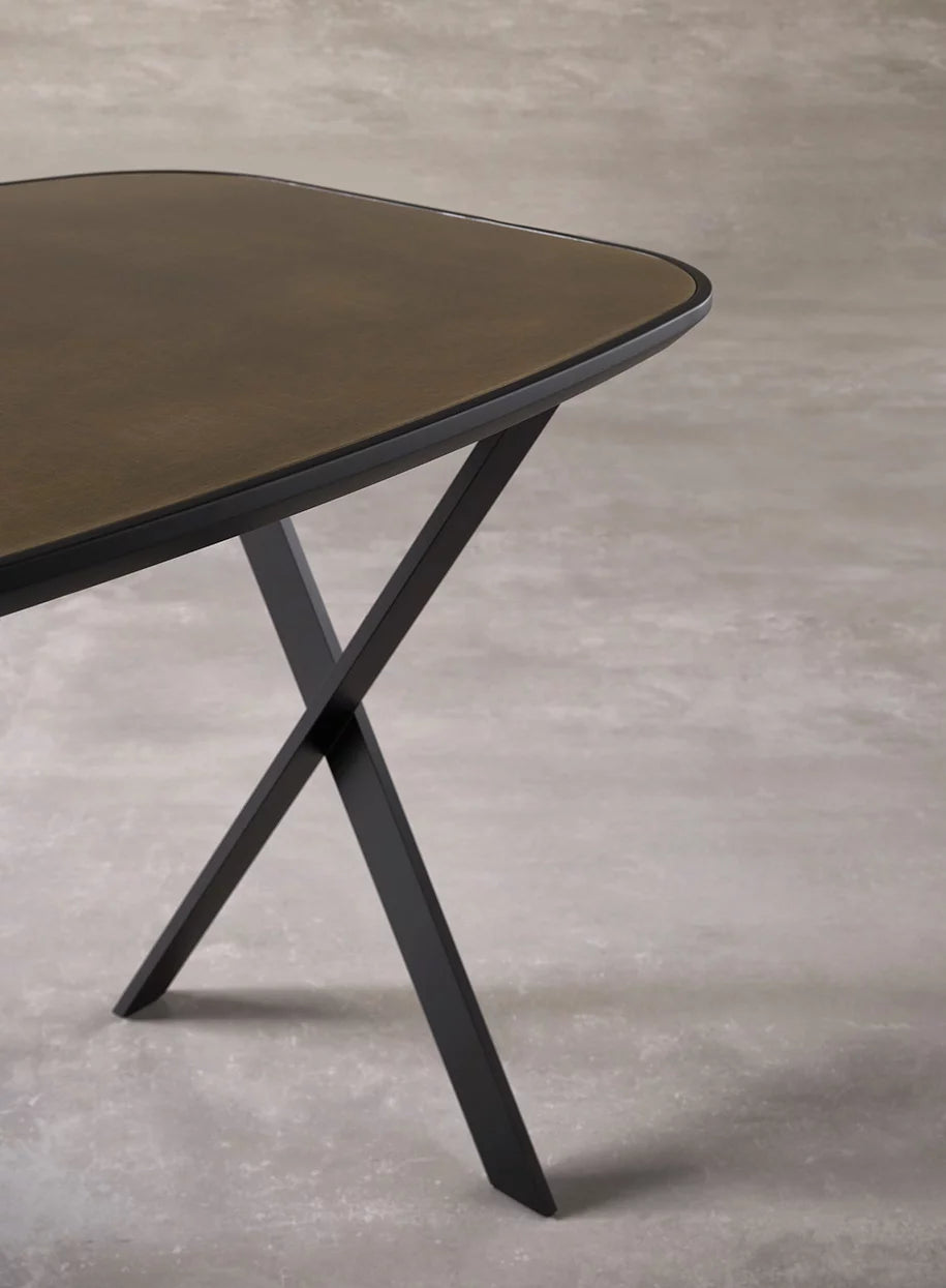 Burt Desk in Brass with Black Frame