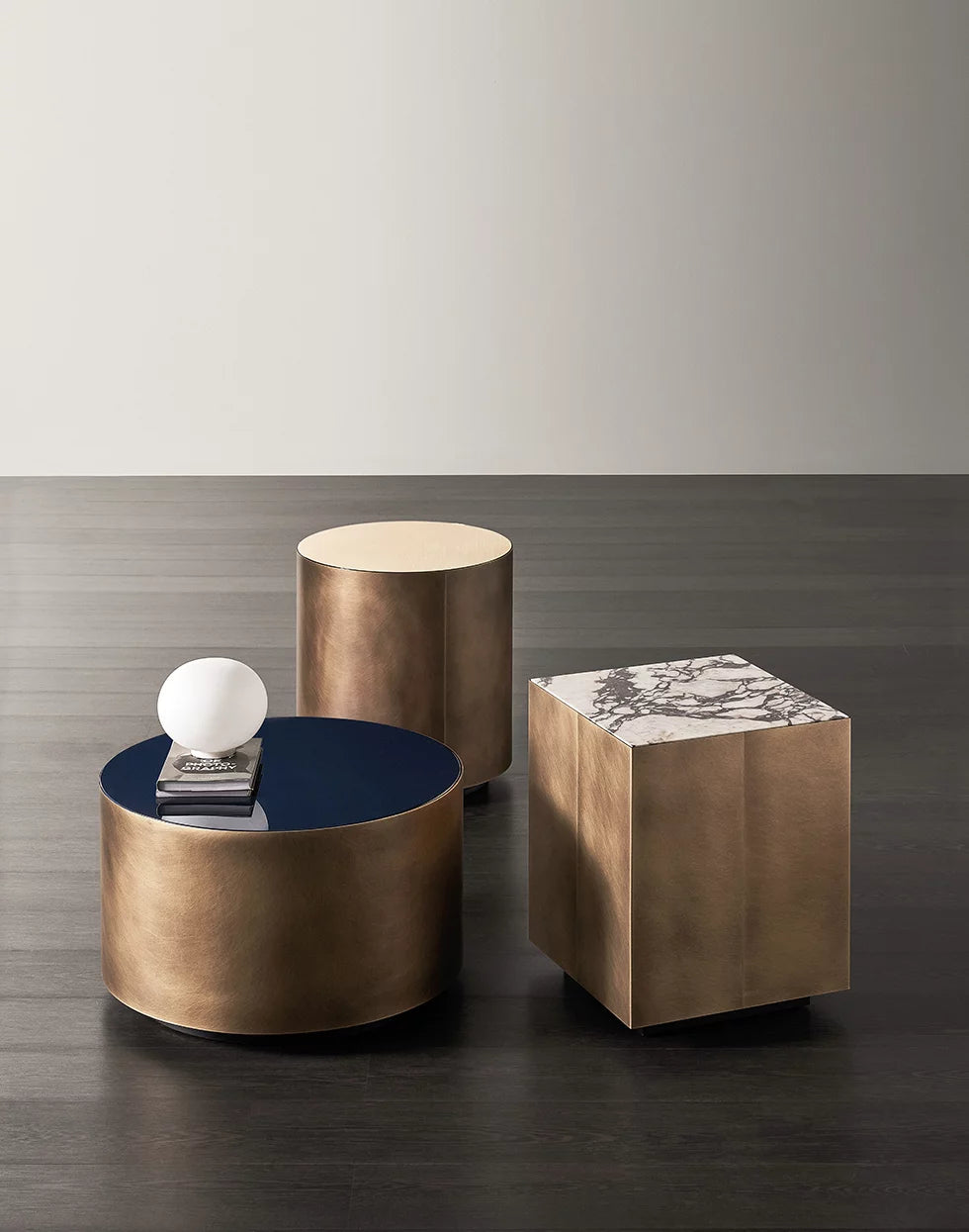 Belt Side Table Glossy Calacatta Gold
