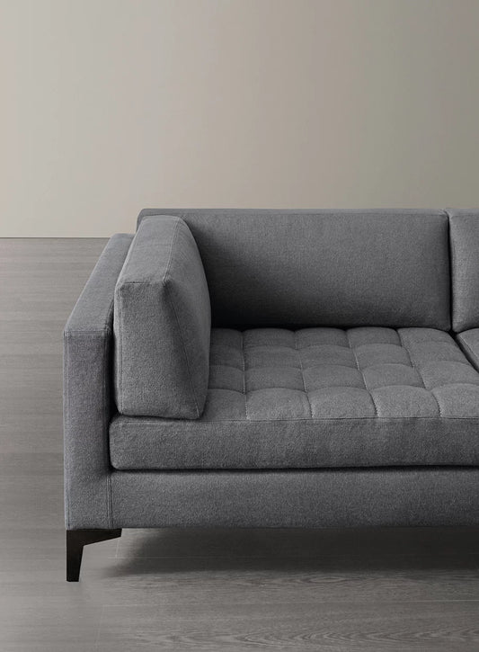 Prince Quilt Sofa Grey-Beige L238