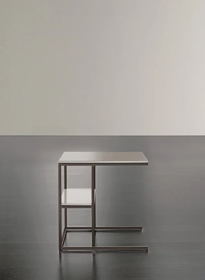 Hardy Uno Side Table Putty Back painted glass